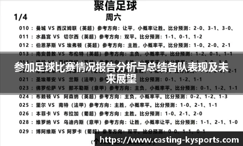 参加足球比赛情况报告分析与总结各队表现及未来展望